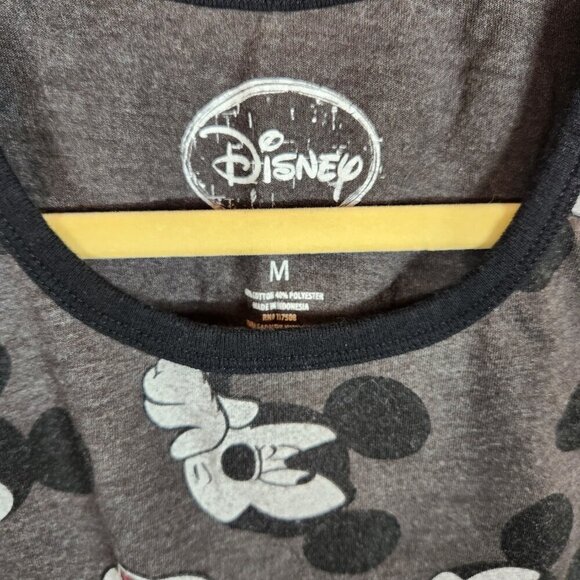 Disney Mickey Mouse Women's Tank Top Shirt Medium Graphics Gray Black - Picture 3 of 6